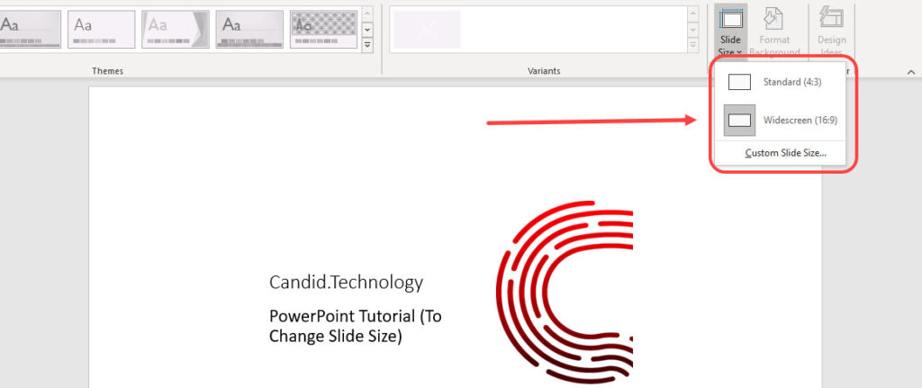 powerpoint for mac change slide size